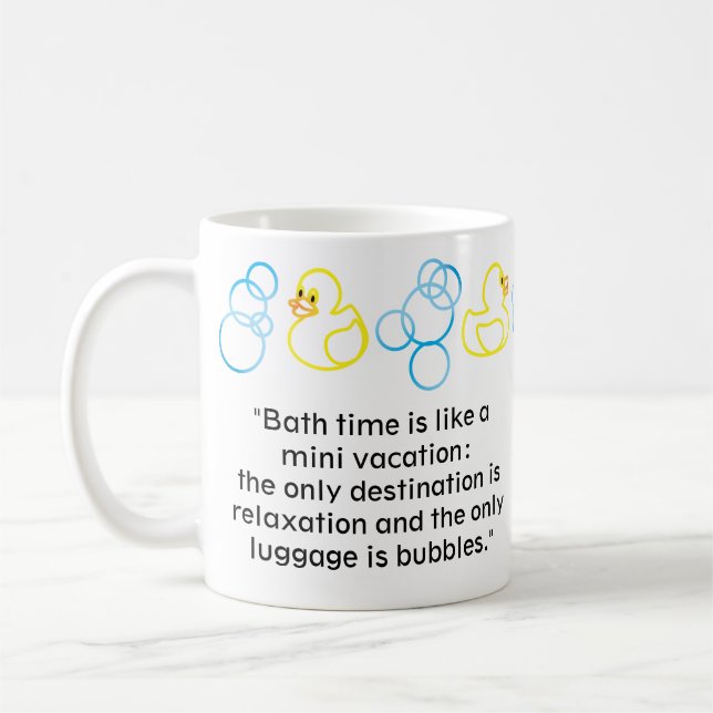 Taza De Café Burbujas y pavos Tiempo de baño Mug Personalizado (Izquierda)
