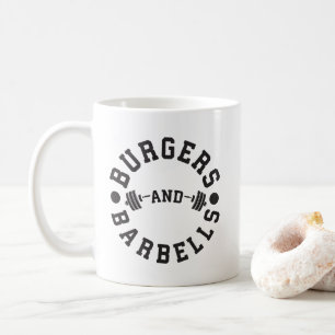 Taza De Café Burgers and Barbells - Graciosa motivación de entr