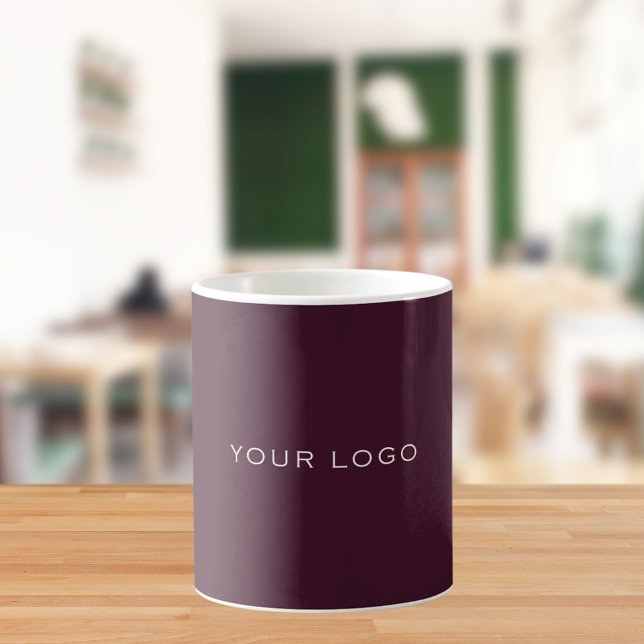 Taza De Café Burgundy business logo rectangular (Subido por el creador)