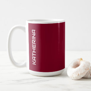 Taza De Café Burgundy Color Sólido Personalizado Clásico
