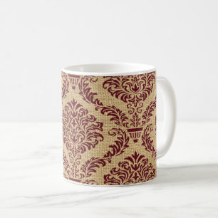 Taza De Café Burgundy, estados de ánimo parisino Damask Coffee 