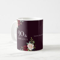 Burgundy Rubor Womans 90th Birthday Party Gift