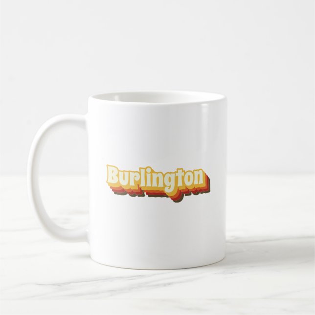Taza De Café Burlington Retro Vintage Textos (Izquierda)