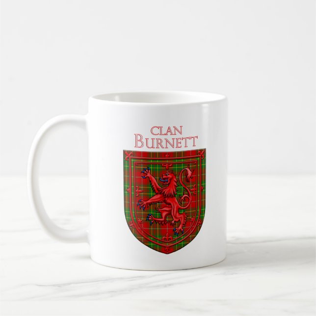 Taza De Café Burnett Tartan Scottish Plaid Lion Rampant (Izquierda)