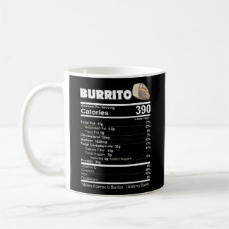 Taza De Café Burritos Hechos Nutricionales Graciosos Comida Mex
