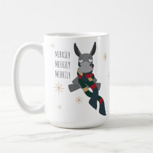 Taza De Café Burro de invierno divertido, lindo y sarcásticamen