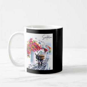 Taza De Café Burro de la isla griega de Santorini con traje tra