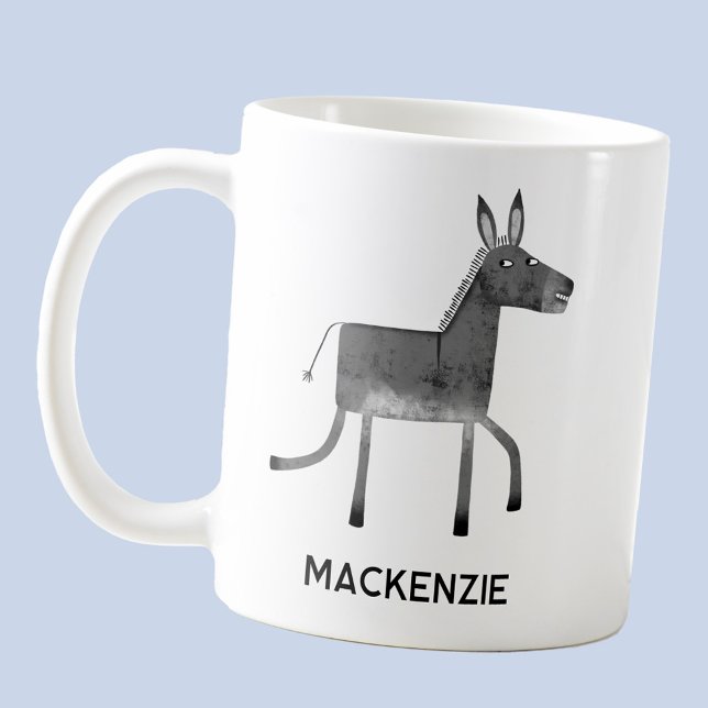 Taza De Café Burro divertido personalizado (Fun personalized custom name donkey coffee mug for animal lovers)