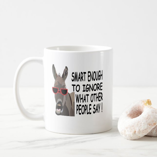 Taza De Café Burro Inteligente Genial (Con donut)