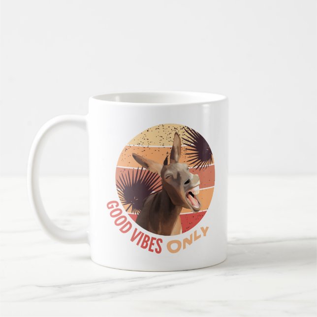 Taza De Café Burro lindo - Sólo buenas vibraciones (Izquierda)