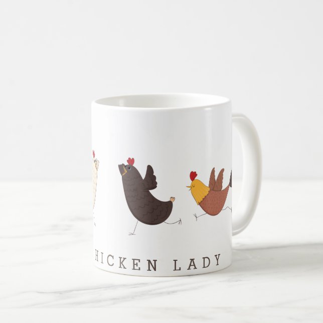 Taza De Café burro pollo loco gallina mug (Anverso derecho)