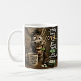Taza De Café Burro Tonto Amante del Café con Mentas