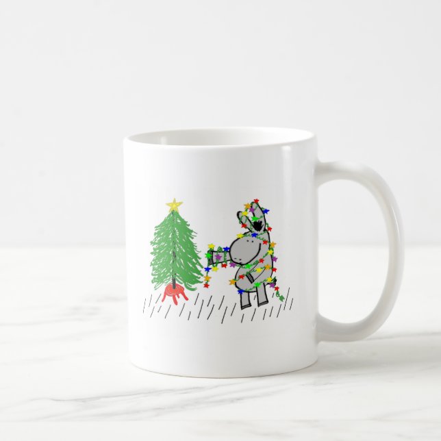 Taza De Café burro y luces de navidad (Derecha)
