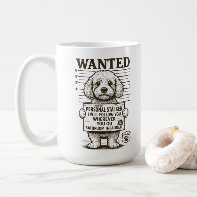 Taza De Café Buscador personal de perros graciosos (Con donut)
