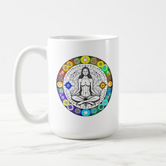 Taza De Café Buscar la serenidad Meditación Yoga Espiritual (Izquierda)