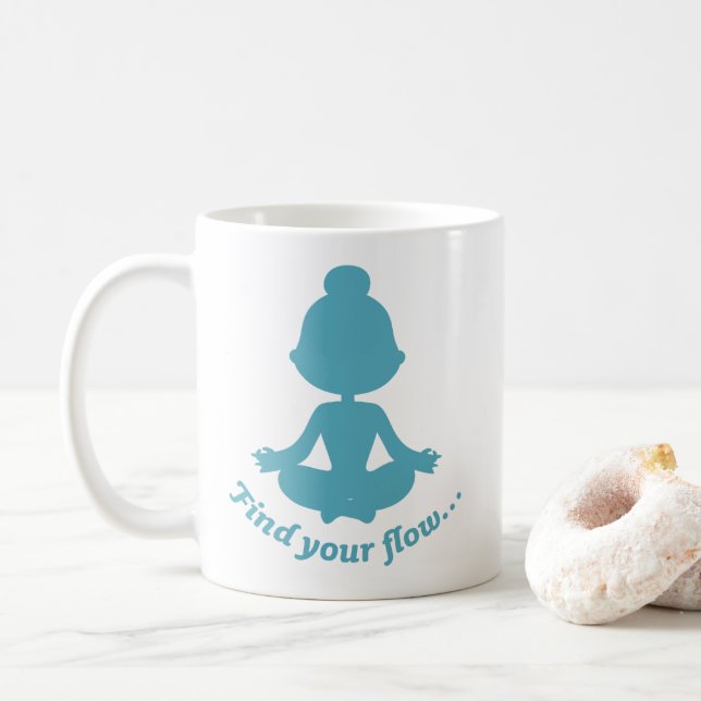 Taza De Café Buscar su filtro de flujo (cian) (Con donut)