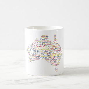 Taza De Café Bushfire Edición especial Mapa de argot australia