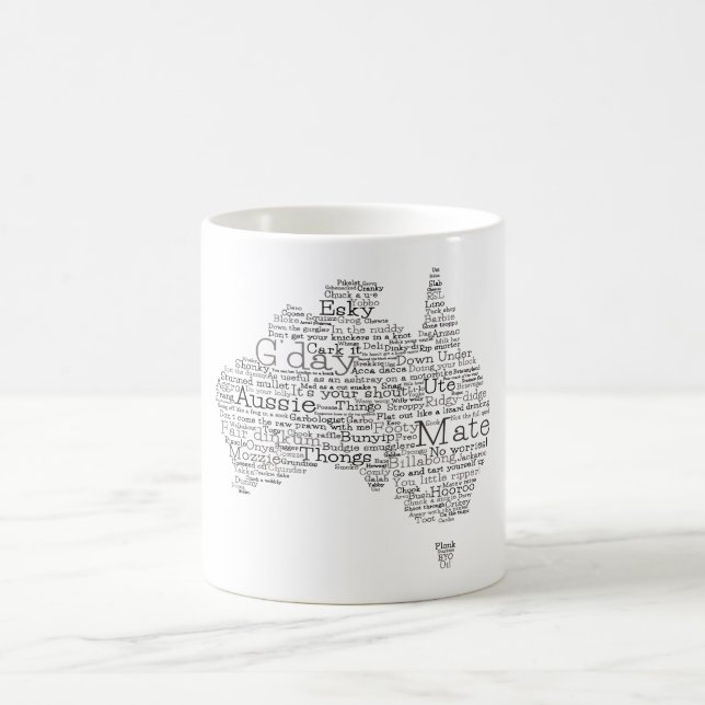 Taza De Café Bushfire Edición Especial Mapa de argot australian (Centro)