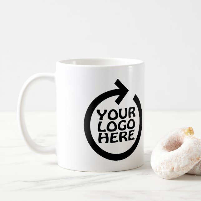 Taza De Café Business Logo Branded Personalized (Con donut)