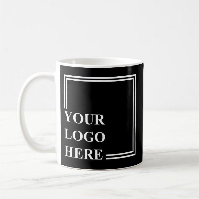 Taza De Café Business Your Logo Here Corporate Company Text (Izquierda)