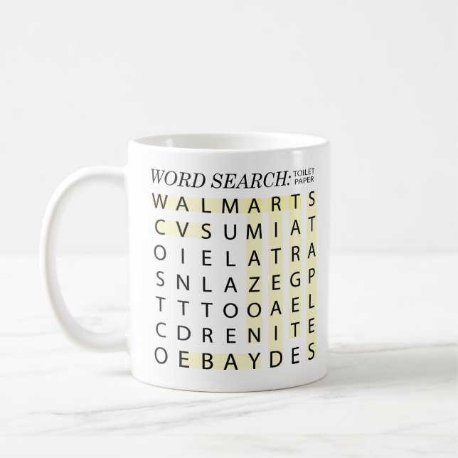 Taza De Café Búsqueda divertida en papel higiénico (Izquierda)