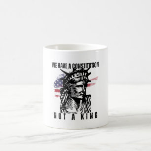 Taza De Café Busto de la Libertad con arte de bandera grunge