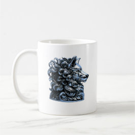 Taza De Café Busto de Lobo Chrome