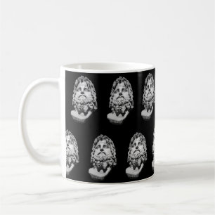 Taza De Café Busto de mármol grecorromano clásico en blanco y n