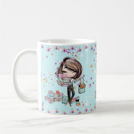 Taza De Café Busy Bookworm Chica
