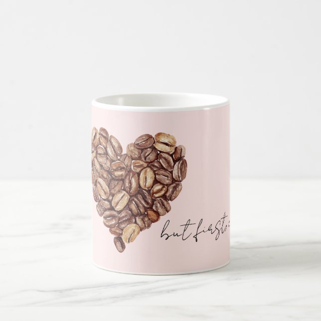Taza De Café But First, Coffee Beans Heart  (Centro)