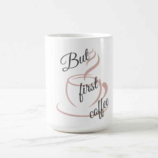 Taza De Café But First,coffee Minimalist Mug /cute coffee  (Centro)