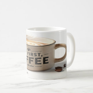 Taza De Café But First, Coffee – Tasse Café Motivation Matinale