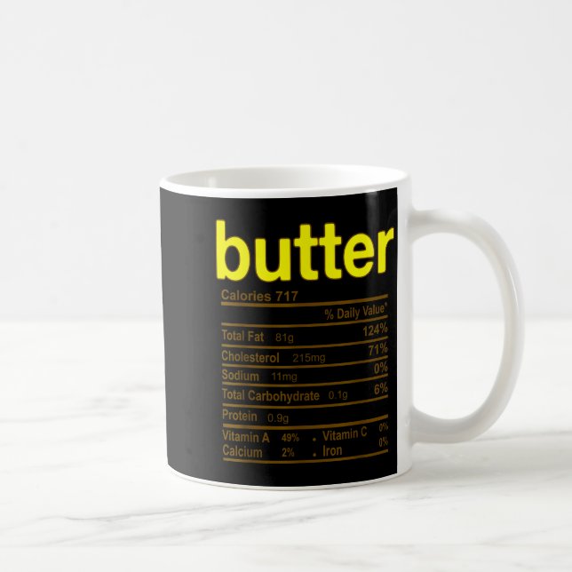 Taza De Café Butter Nutrition Facts Funny Thanksgiving Christma (Derecha)