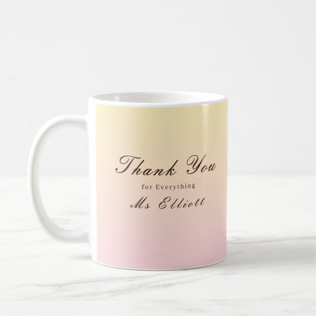 Taza De Café Butter Pink - Personalised Thank You Teacher Mug (Izquierda)