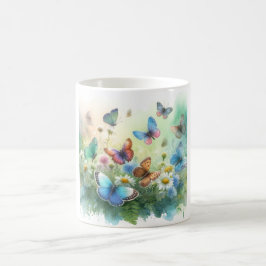 Taza De Café Butterflies in the Meadow REF261 - Watercolor by J