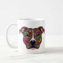 Taza De Café Butterfly Kaleidoscope Pitbull Portrait -Bully Mom