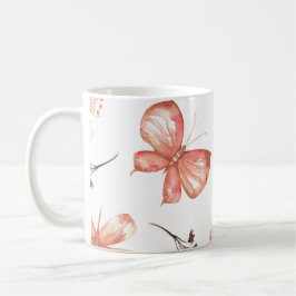 Taza De Café Butterfly Print 