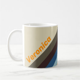 Taza De Café Butternut Fade Stripes with Name Ping Pong Paddle