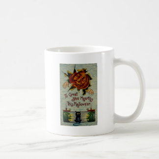 Taza De Café ¡Buu! (Tarjeta Antigua de Halloween)