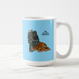 Taza De Café Buzo de buceo acariciando un gran pulpo URM