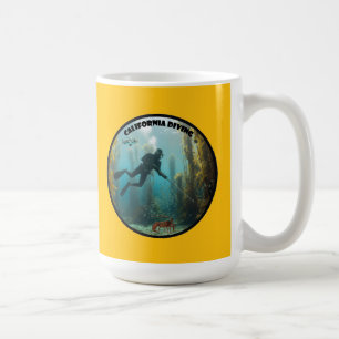 Taza De Café Buzo de California Libre con Peces y Kelp URM