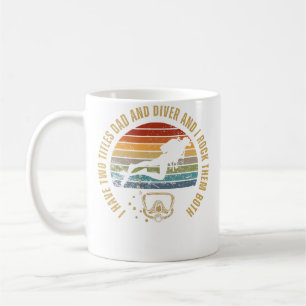 Taza De Café Buzo y papá divertido buceo