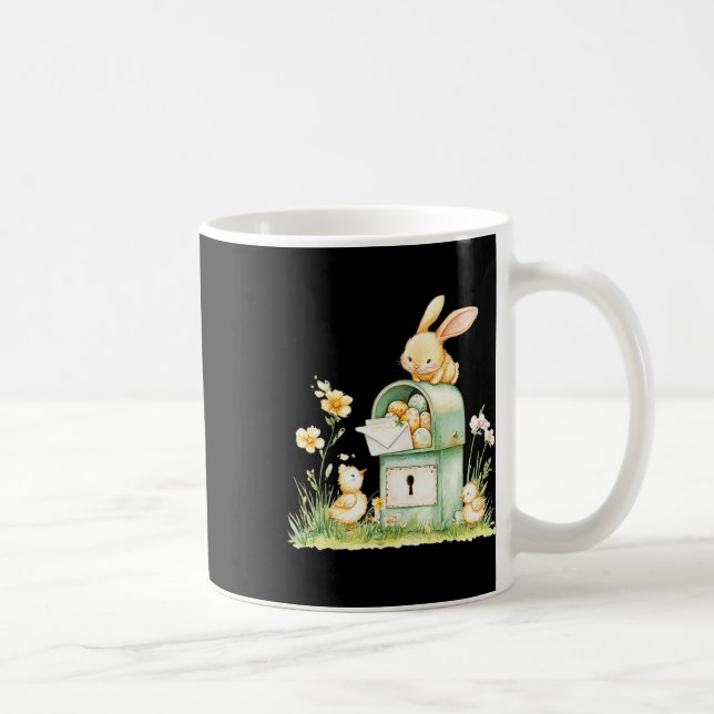 Taza De Café Buzón de conejos entregando con huevos (Derecha)