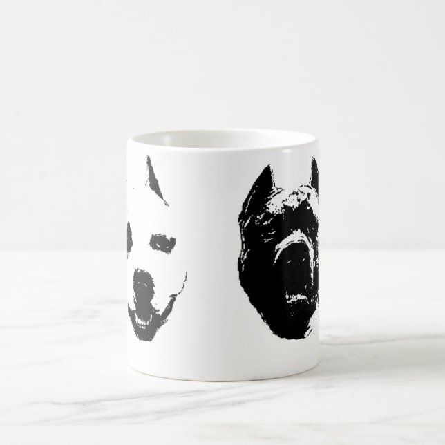 Taza De Café Bw de Pitbulls (Centro)