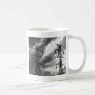 Taza De Café Bw del dbl de la línea eléctrica