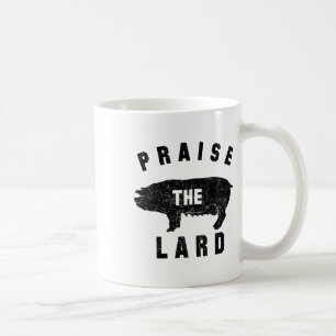 Taza De Café Byrbecue Tees - Elogiar a Lard - Bbq - Gris mascul