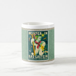 Taza De Café c1950 AUSTRIA / BAD GASTEIN CARTEL DE VIAJE MCM