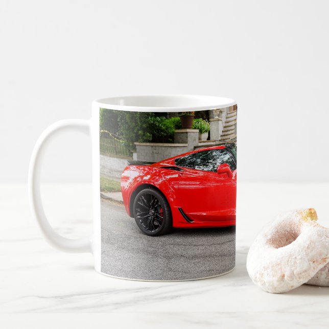 Taza De Café C7 rojo Chevrolet Corvette (Con donut)