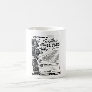 TAZA DE CAFÉ C.1949 EL PASO TURISMO Y VINTAGE! ¡VIEJO! ¡QUINTO!