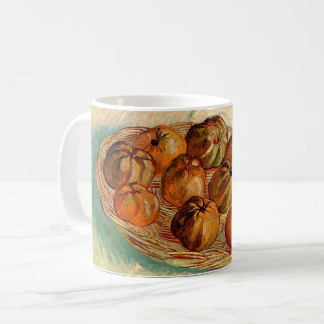 Taza De Café C cesta de manzanas a Pissarro por Vincent van Gog (Anverso izquierdo)
